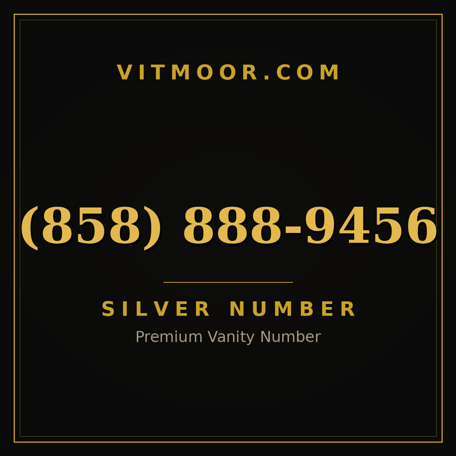 VITMOOR Silver premium number (858) 888-9456