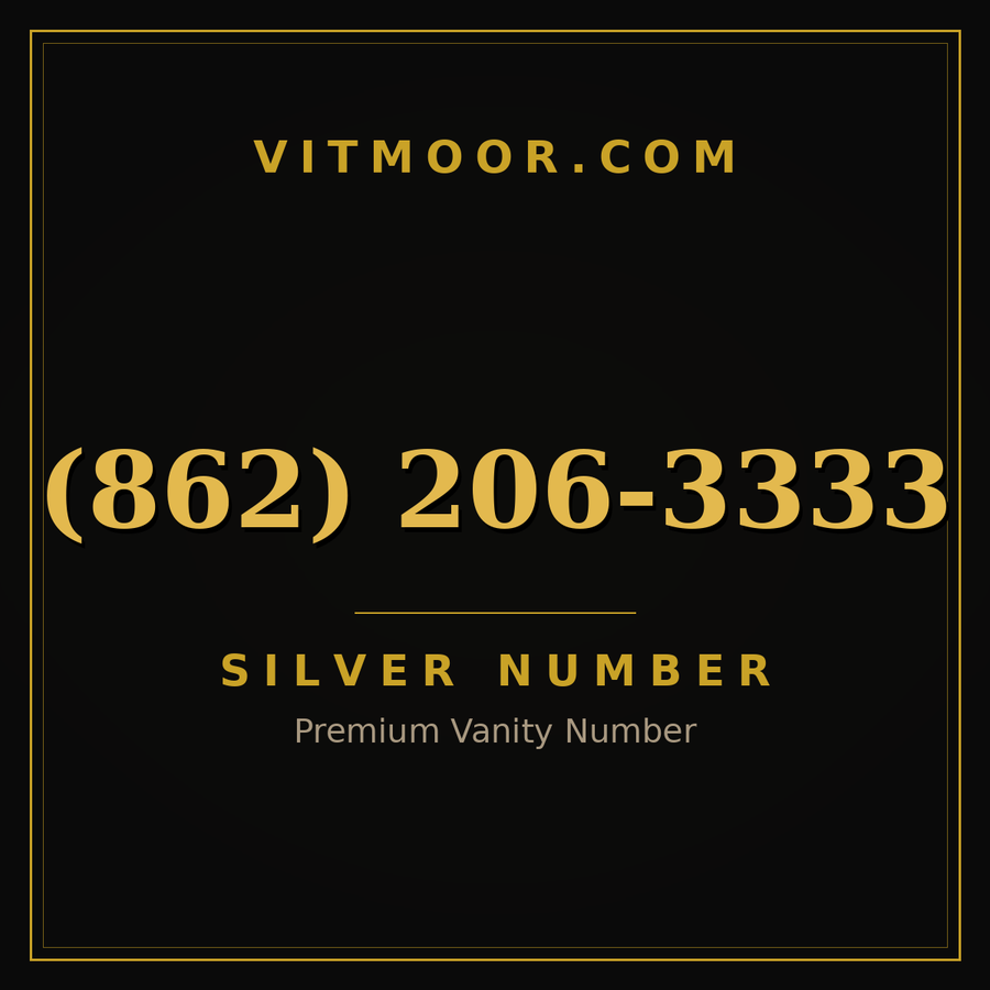 VITMOOR Silver premium number (862) 206-3333