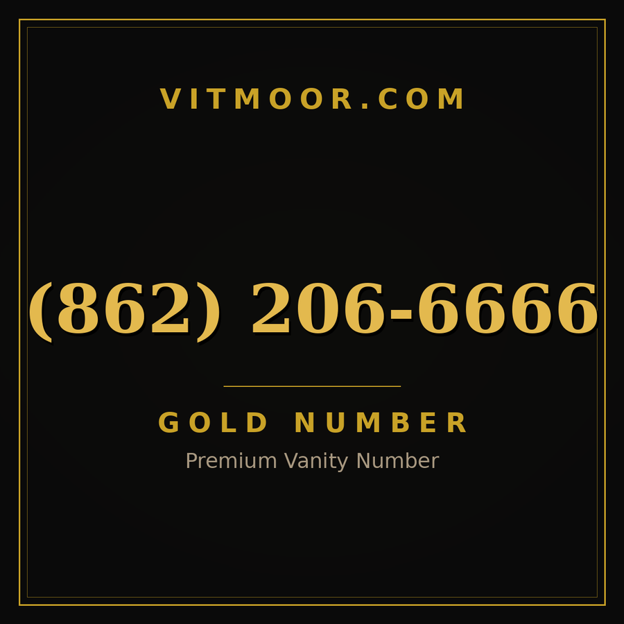 VITMOOR Gold premium number (862) 206-6666