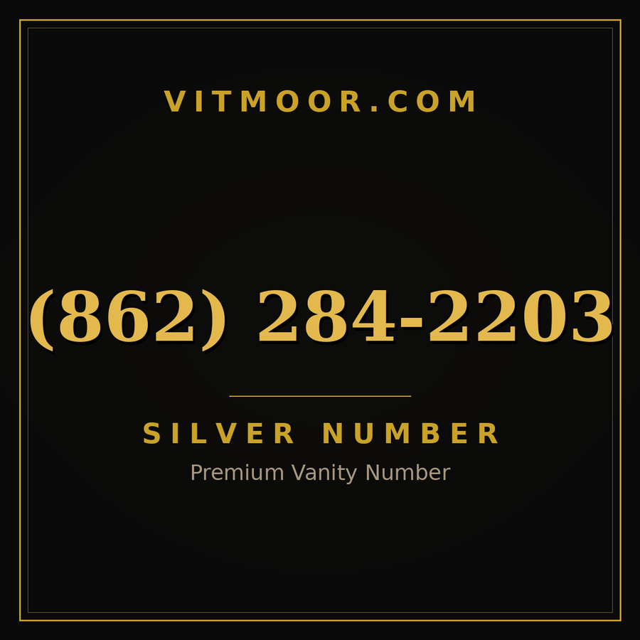VITMOOR Silver premium number (862) 284-2203