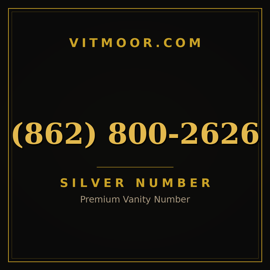 VITMOOR Silver premium number (862) 800-2626