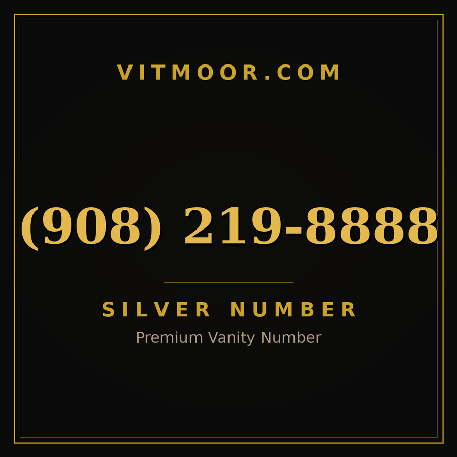 VITMOOR Silver premium number (908) 219-8888