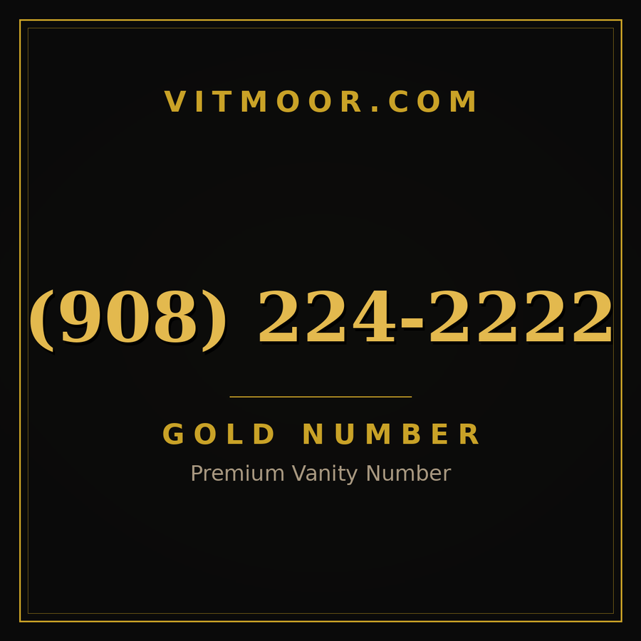 VITMOOR Gold premium number (908) 224-2222
