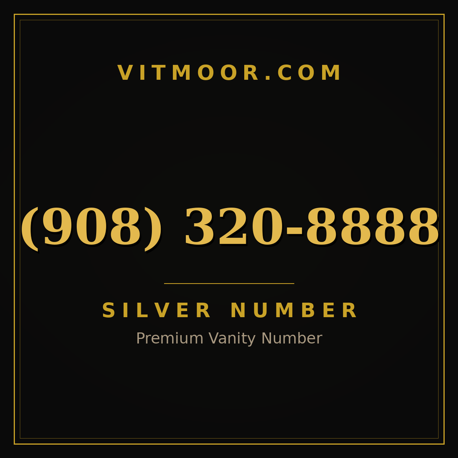 VITMOOR Silver premium number (908) 320-8888