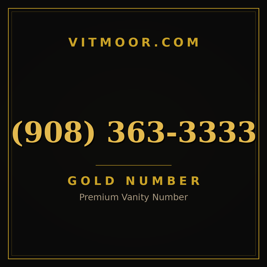 VITMOOR Gold premium number (908) 363-3333