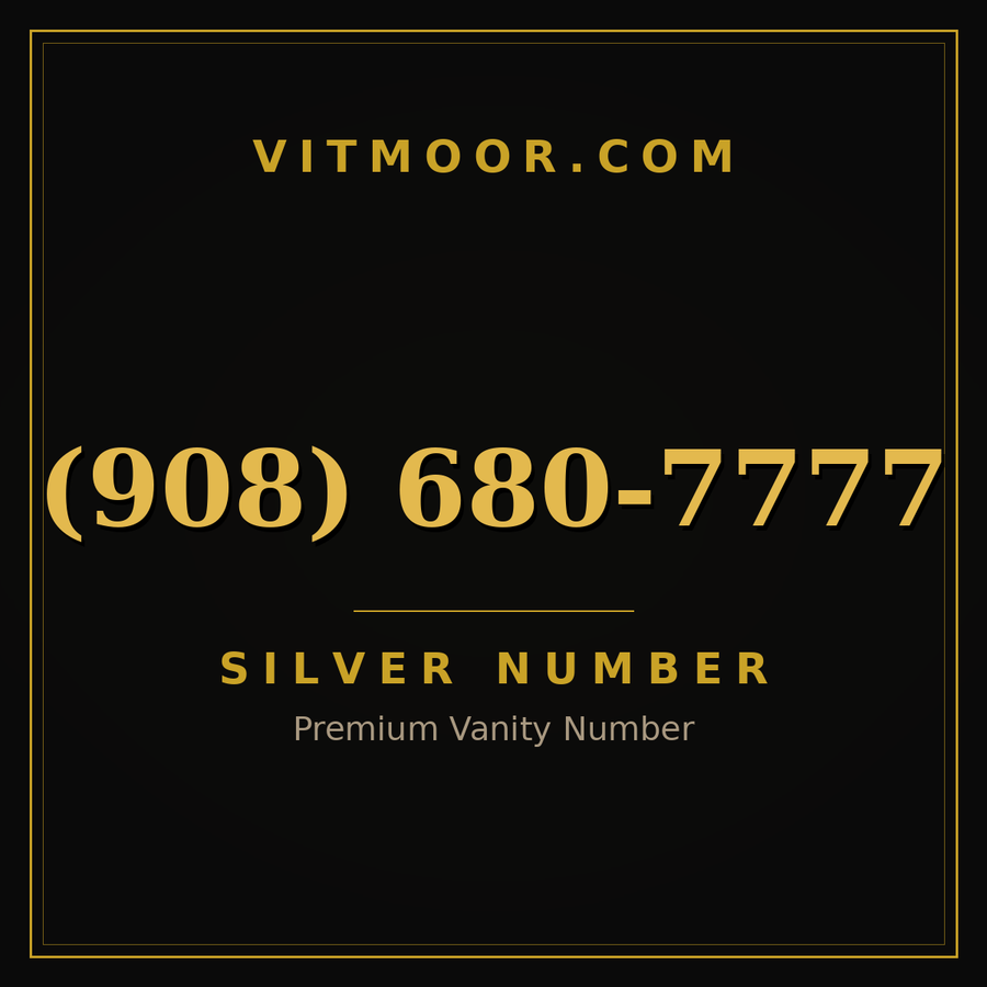VITMOOR Silver premium number (908) 680-7777