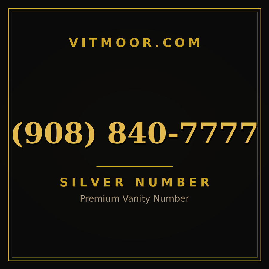 VITMOOR Silver premium number (908) 840-7777