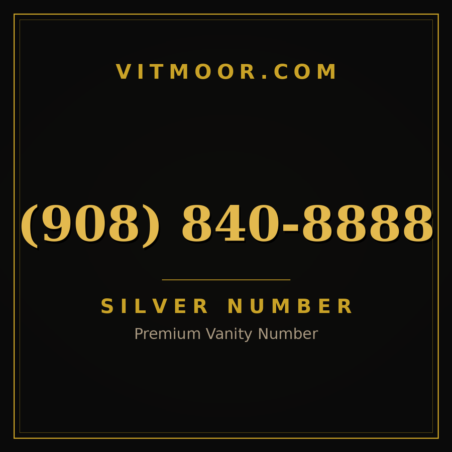 VITMOOR Silver premium number (908) 840-8888