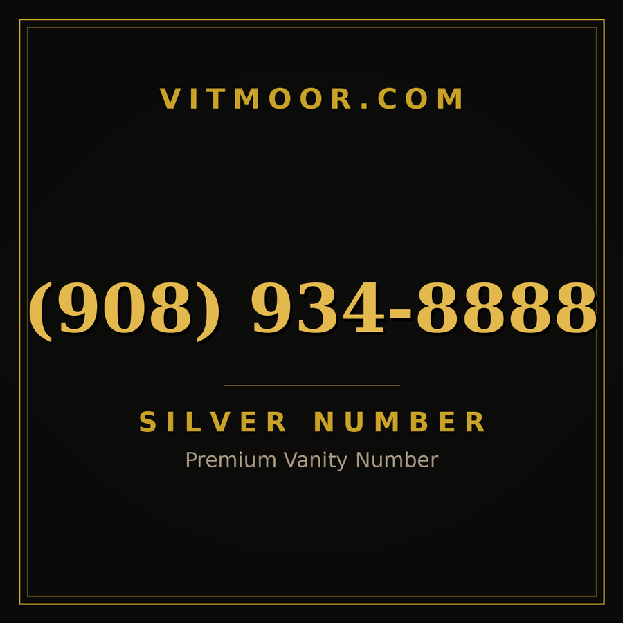 VITMOOR Silver premium number (908) 934-8888