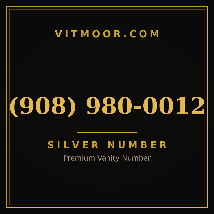 VITMOOR Silver premium number (908) 980-0012