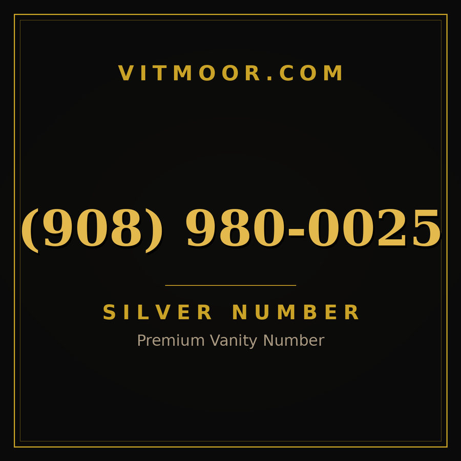 VITMOOR Silver premium number (908) 980-0025