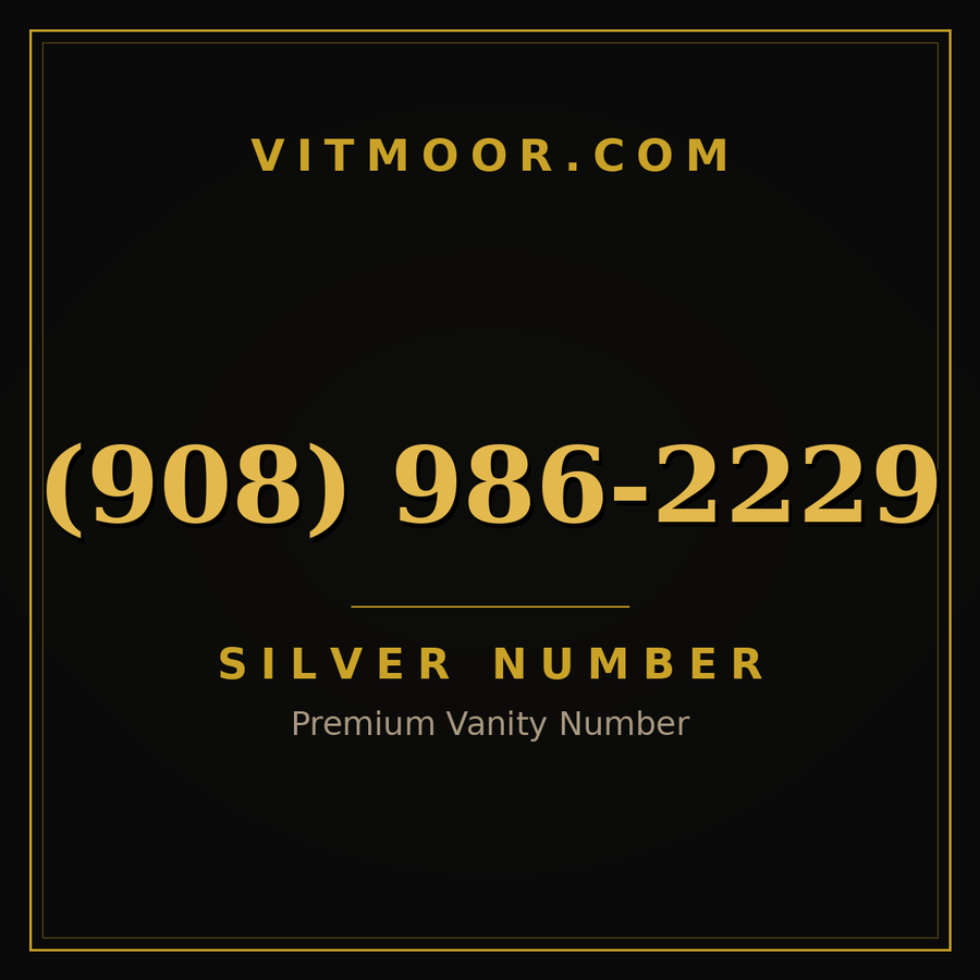 VITMOOR Silver premium number (908) 986-2229