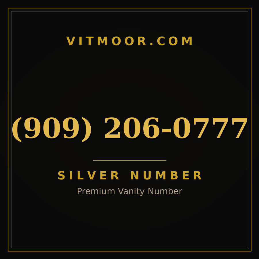 VITMOOR Silver premium number (909) 206-0777