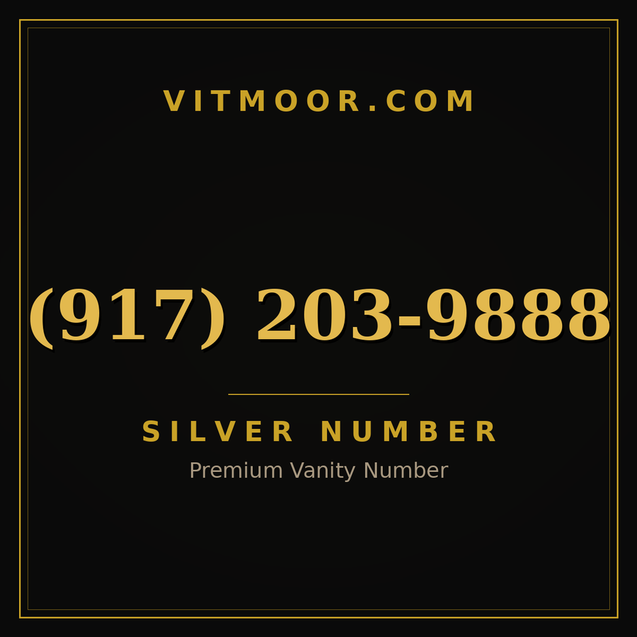 VITMOOR Silver premium number (917) 203-9888