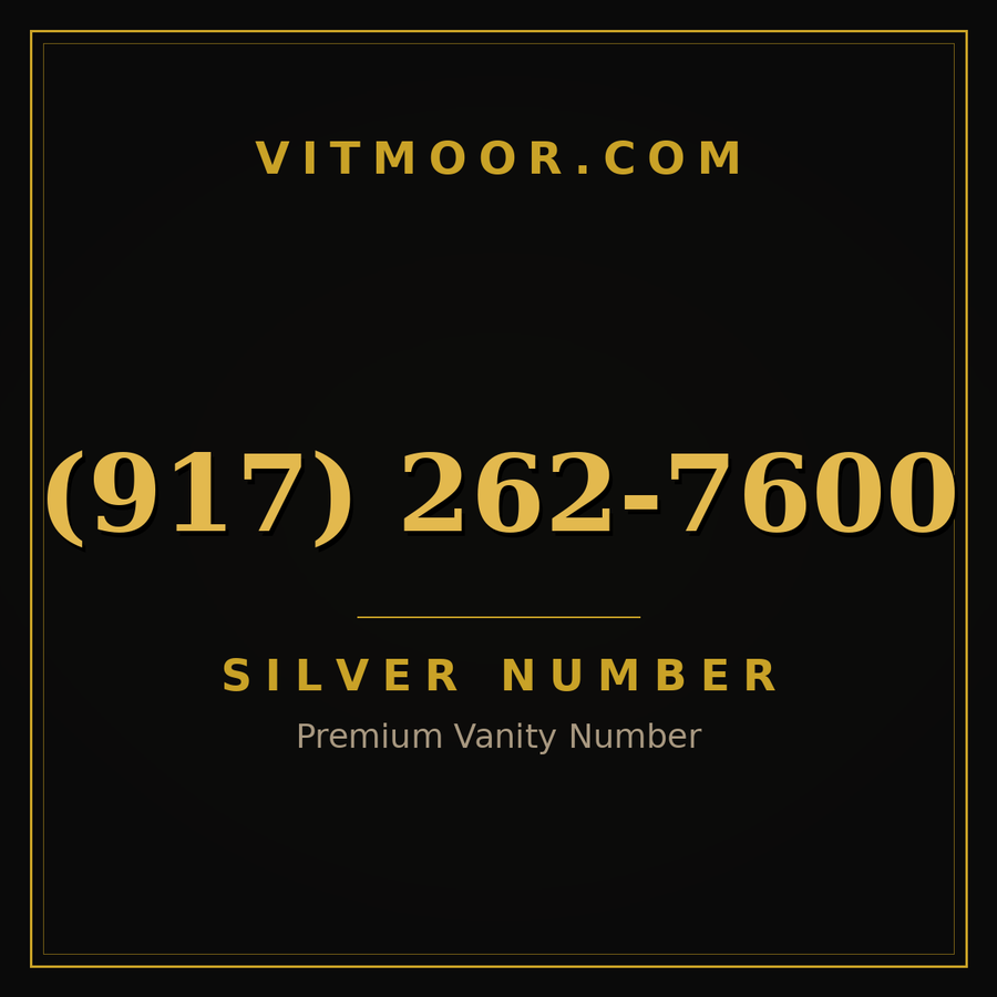 VITMOOR Silver premium number (917) 262-7600