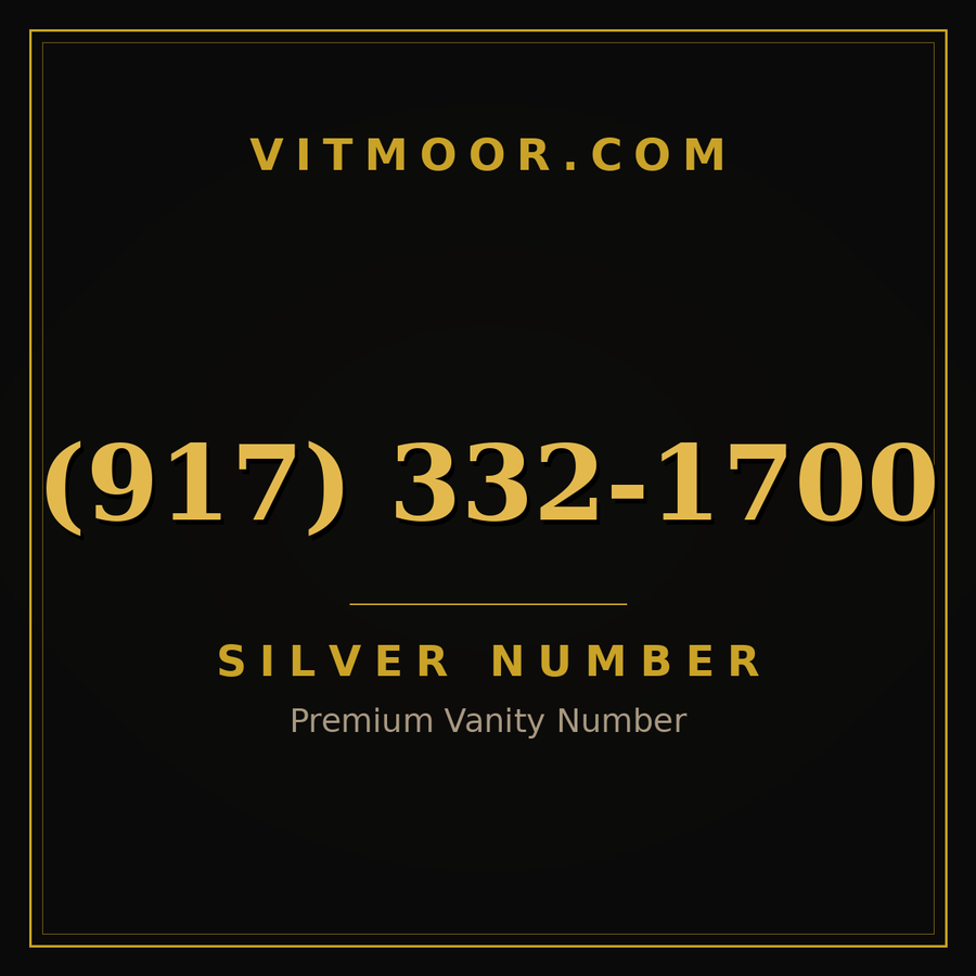 VITMOOR Silver premium number (917) 332-1700