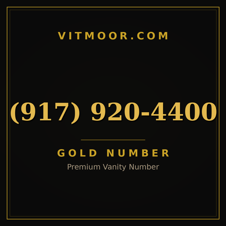 VITMOOR Gold premium number (917) 920-4400