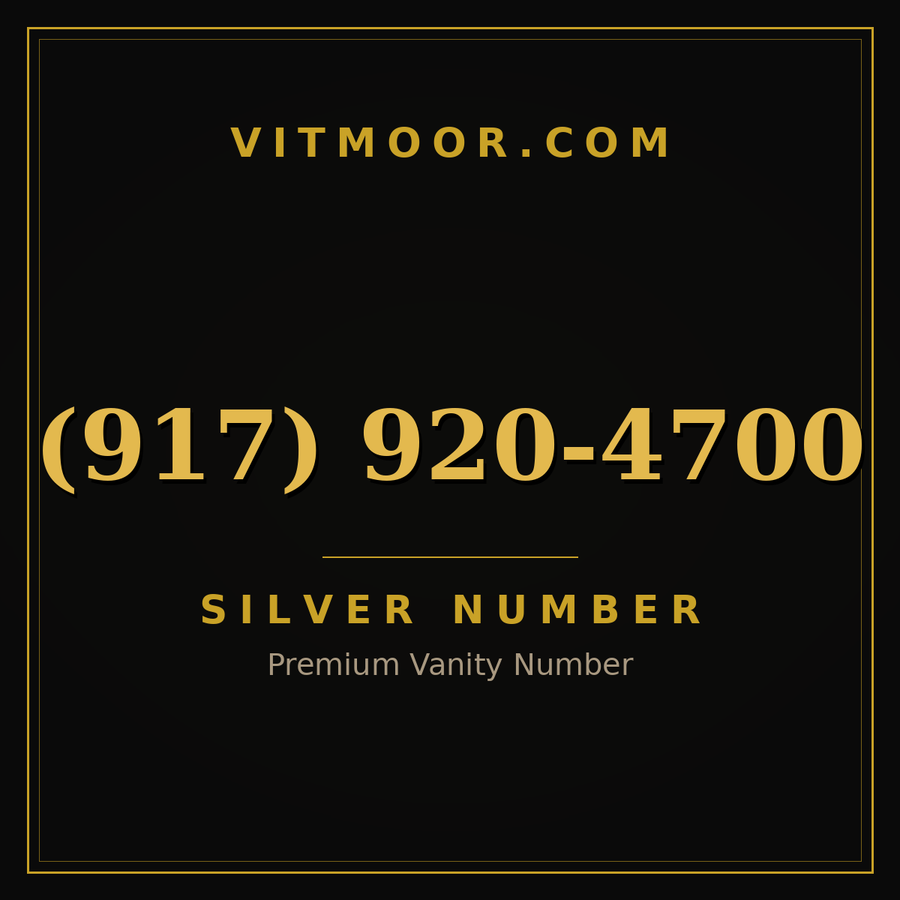 VITMOOR Silver premium number (917) 920-4700