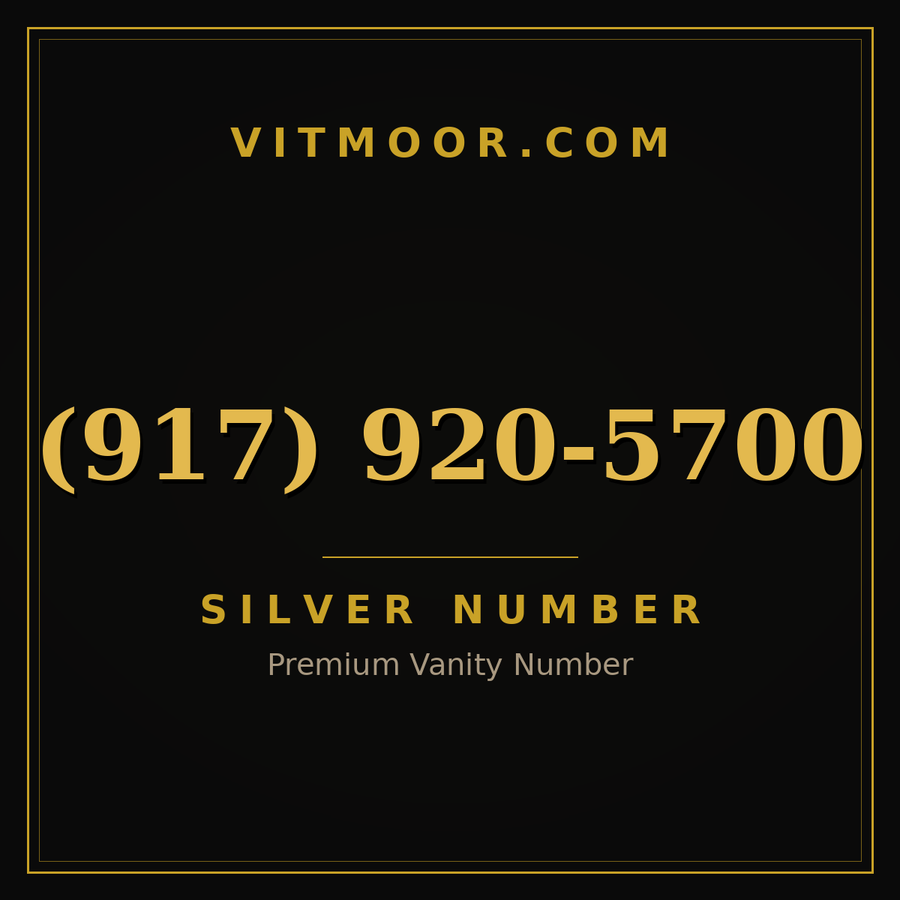 VITMOOR Silver premium number (917) 920-5700