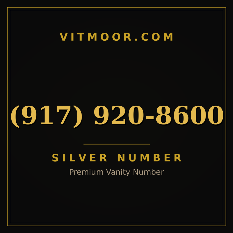 VITMOOR Silver premium number (917) 920-8600