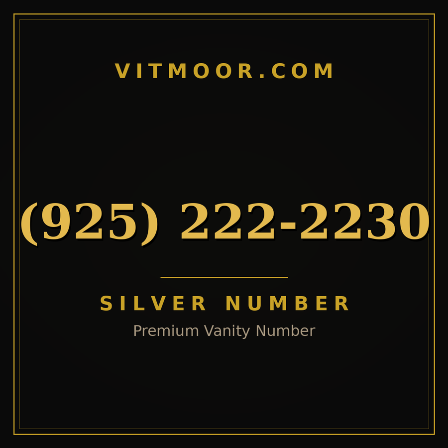 VITMOOR Silver premium number (925) 222-2230