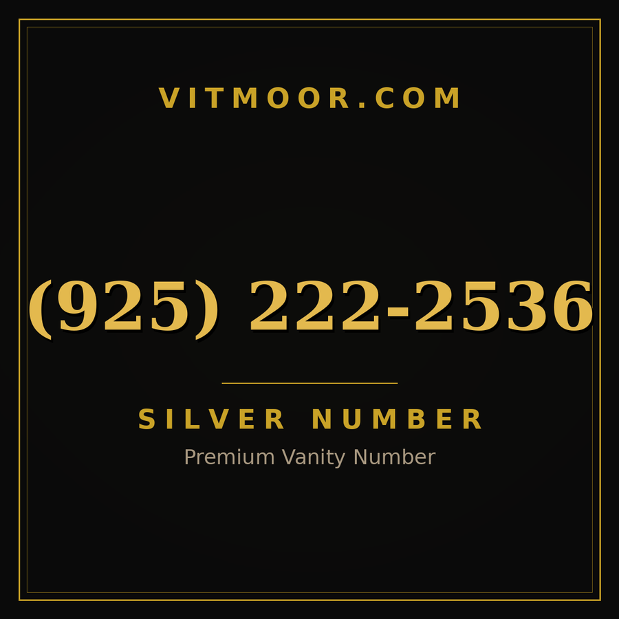 VITMOOR Silver premium number (925) 222-2536
