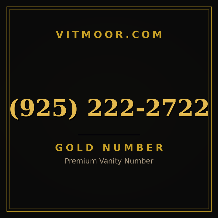 VITMOOR Gold premium number (925) 222-2722