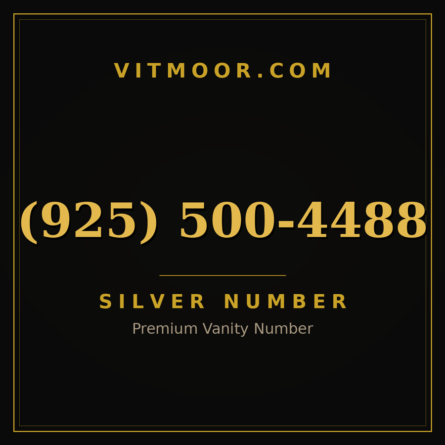 VITMOOR Silver premium number (925) 500-4488