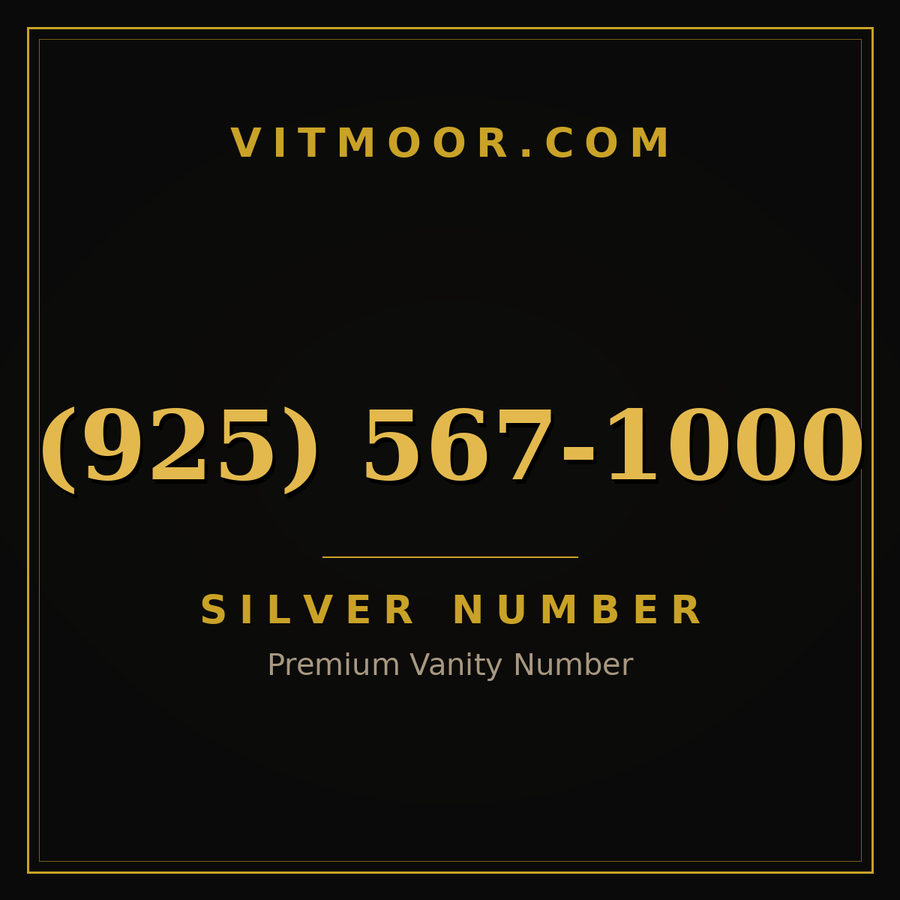 VITMOOR Silver premium number (925) 567-1000