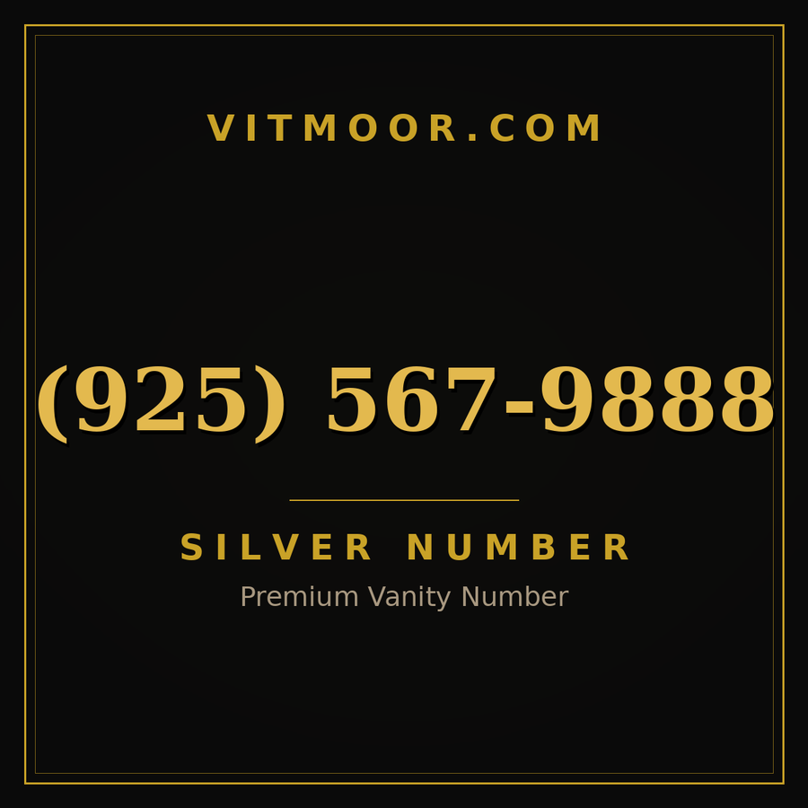 VITMOOR Silver premium number (925) 567-9888