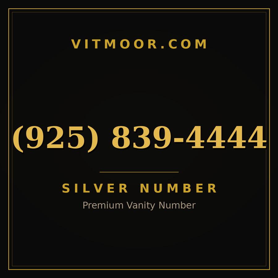 VITMOOR Silver premium number (925) 839-4444