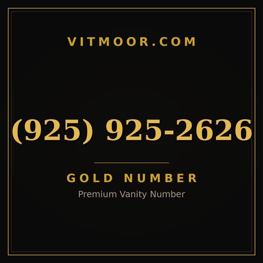 VITMOOR Gold premium number (925) 925-2626