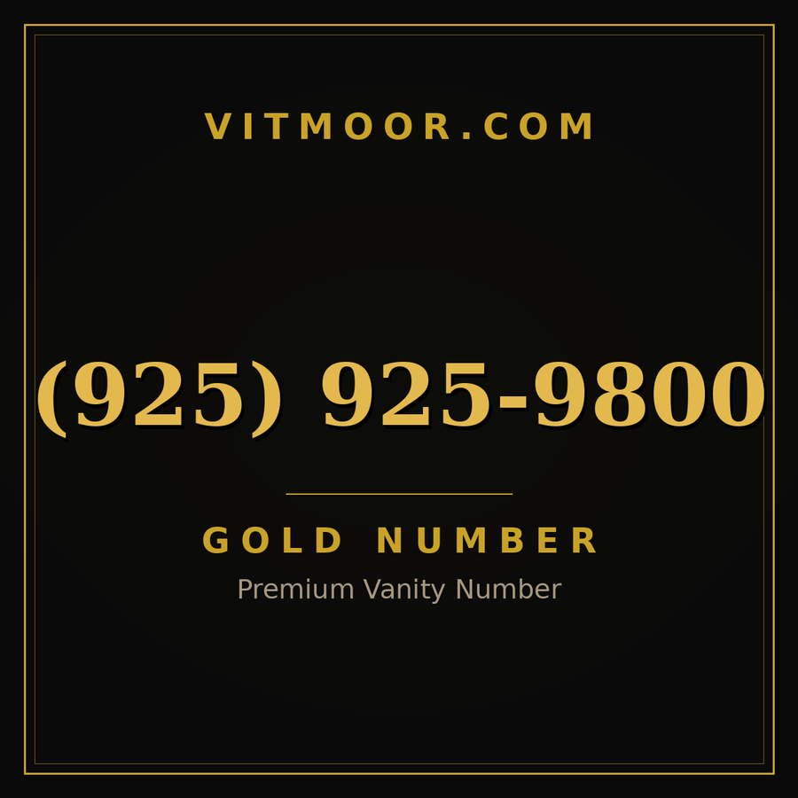VITMOOR Gold premium number (925) 925-9800
