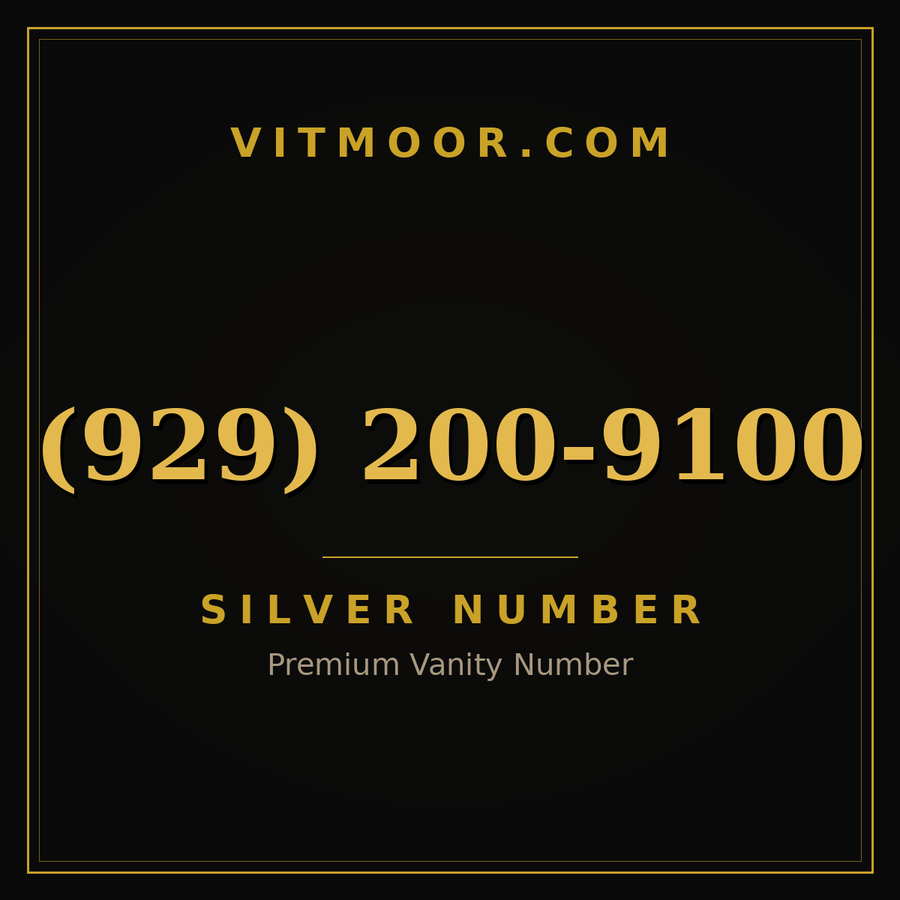 VITMOOR Silver premium number (929) 200-9100
