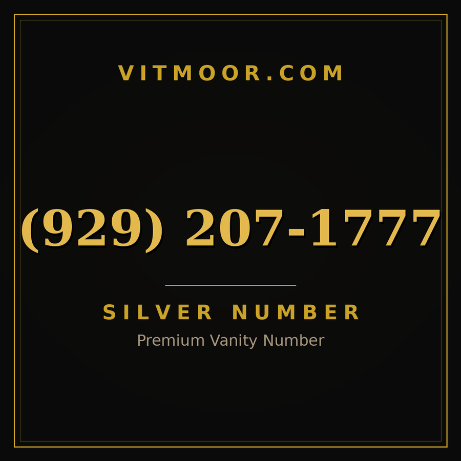 VITMOOR Silver premium number (929) 207-1777
