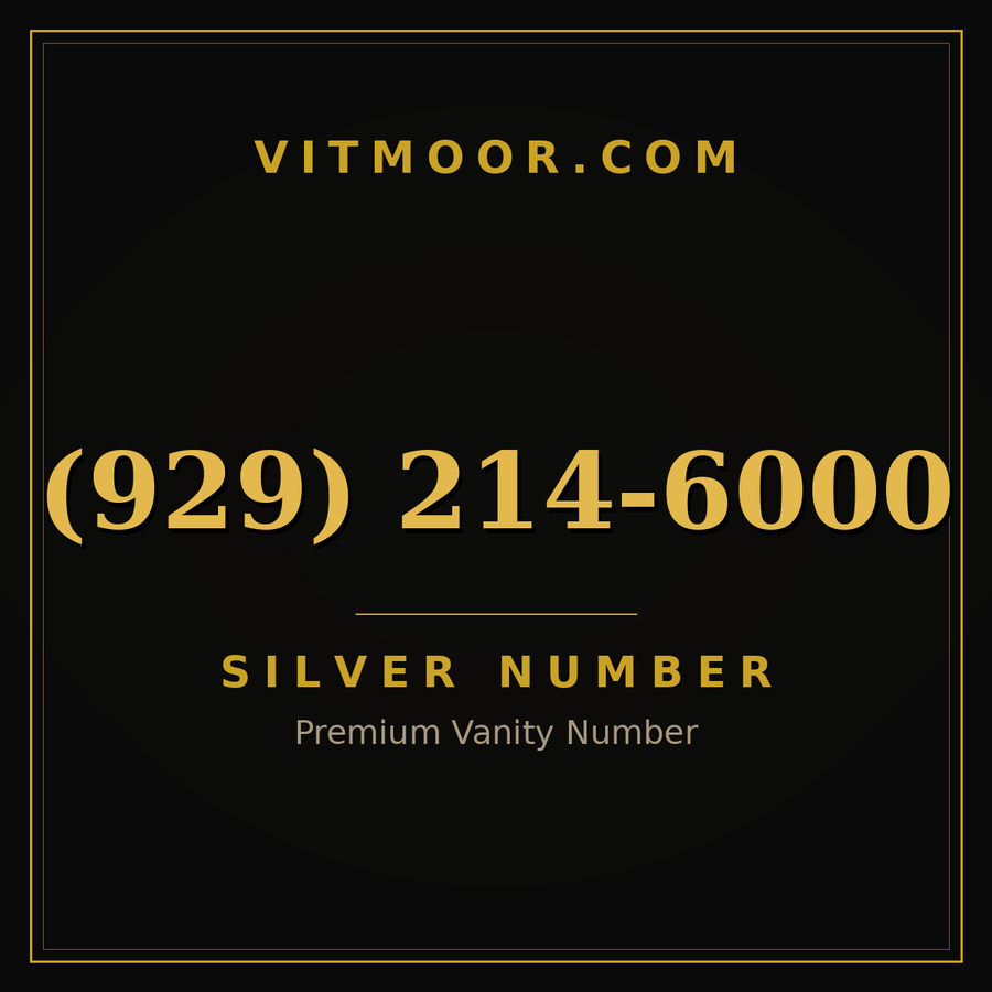 VITMOOR Silver premium number (929) 214-6000