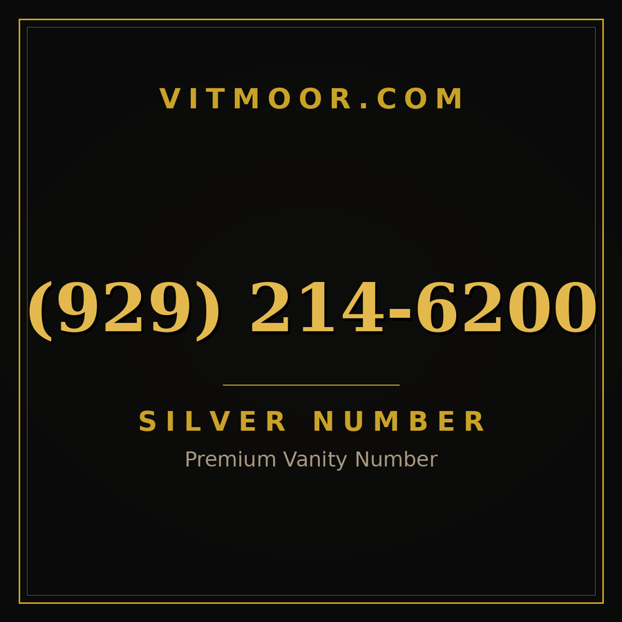 VITMOOR Silver premium number (929) 214-6200