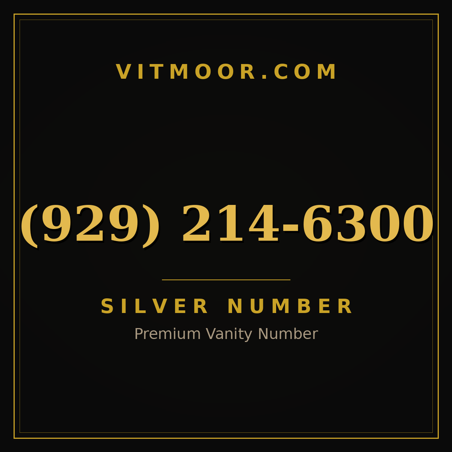 VITMOOR Silver premium number (929) 214-6300
