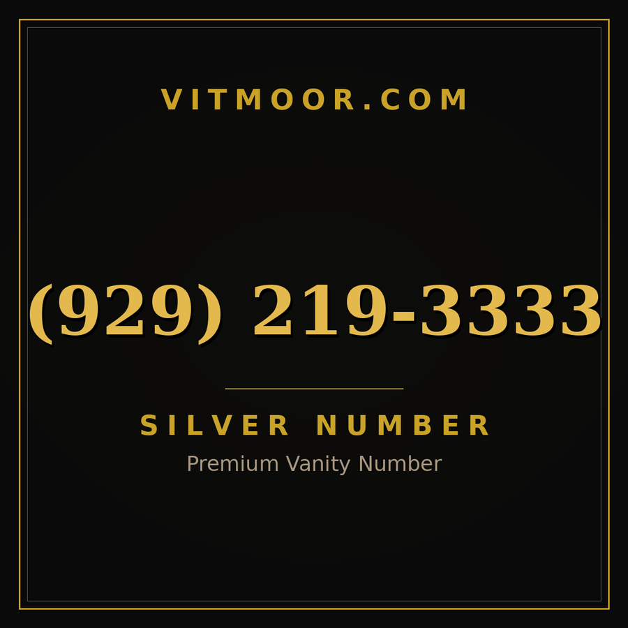 VITMOOR Silver premium number (929) 219-3333