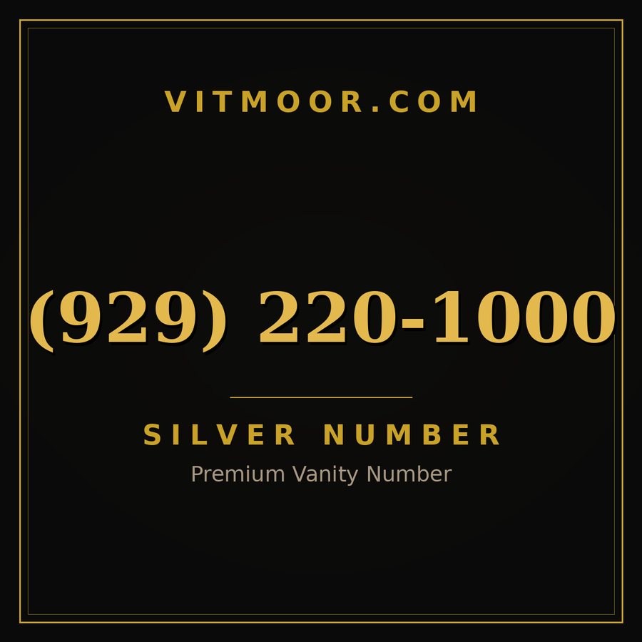 VITMOOR Silver premium number (929) 220-1000