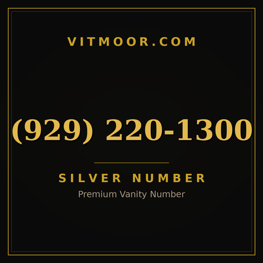 VITMOOR Silver premium number (929) 220-1300
