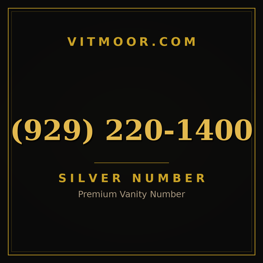 VITMOOR Silver premium number (929) 220-1400