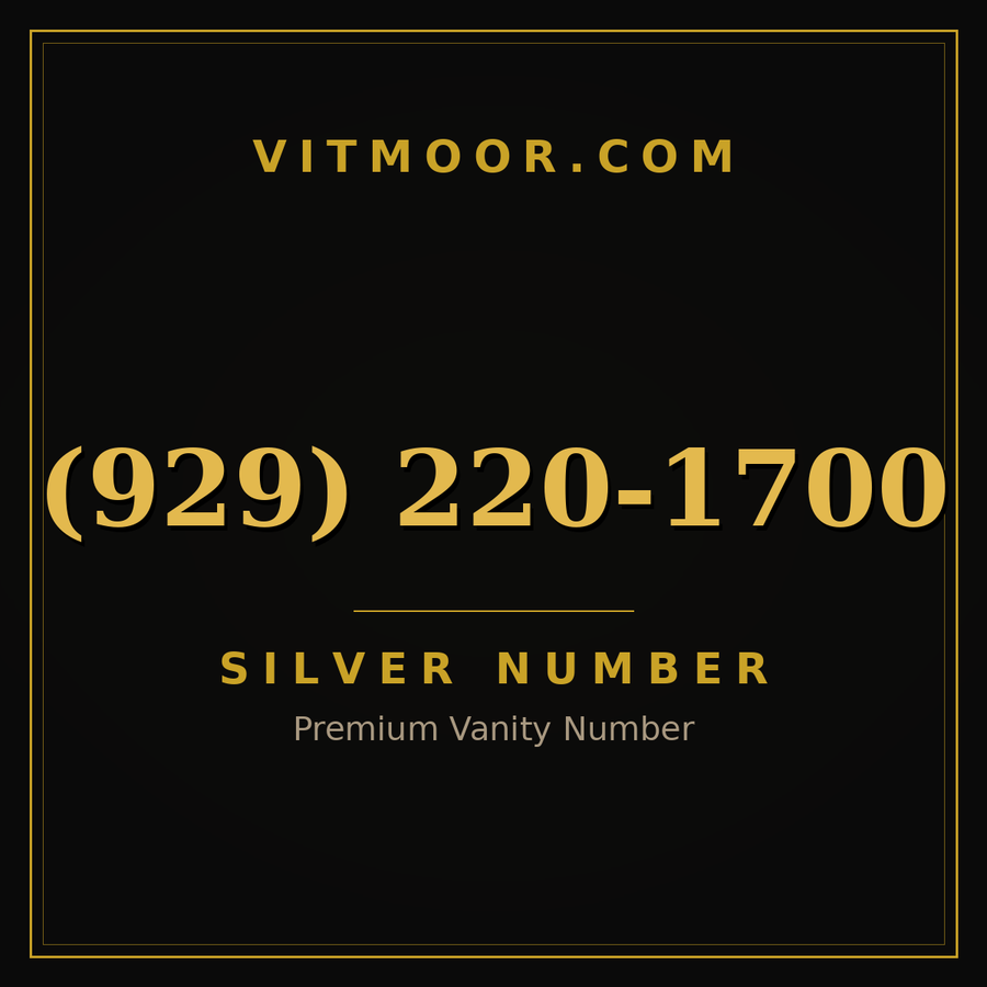 VITMOOR Silver premium number (929) 220-1700