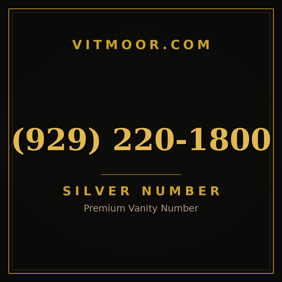 VITMOOR Silver premium number (929) 220-1800