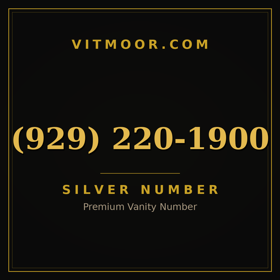 VITMOOR Silver premium number (929) 220-1900