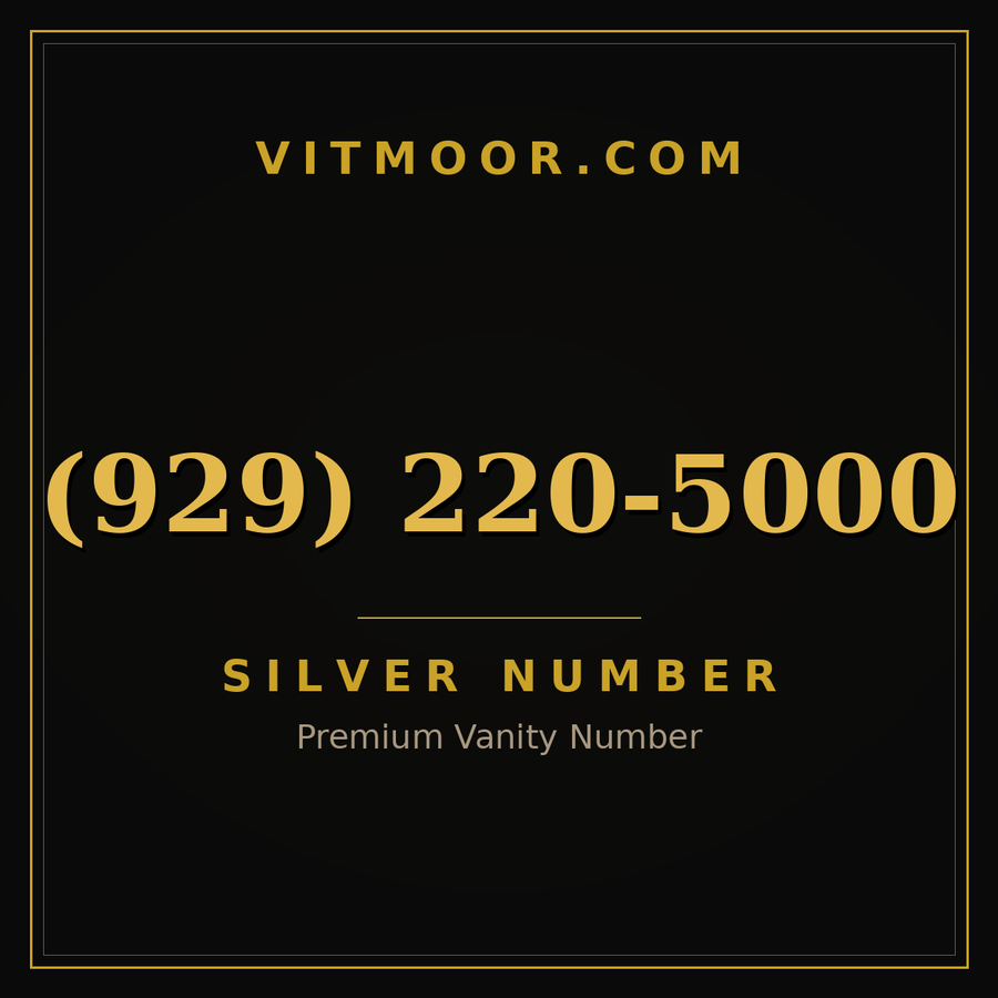 VITMOOR Silver premium number (929) 220-5000