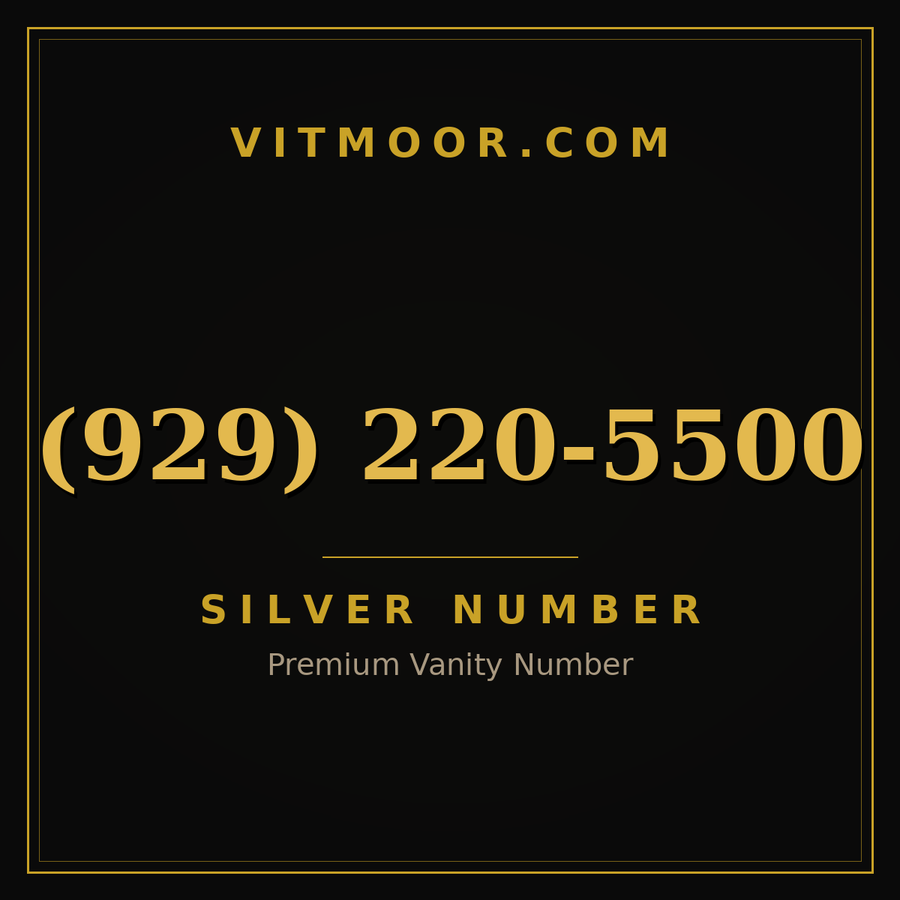 VITMOOR Silver premium number (929) 220-5500
