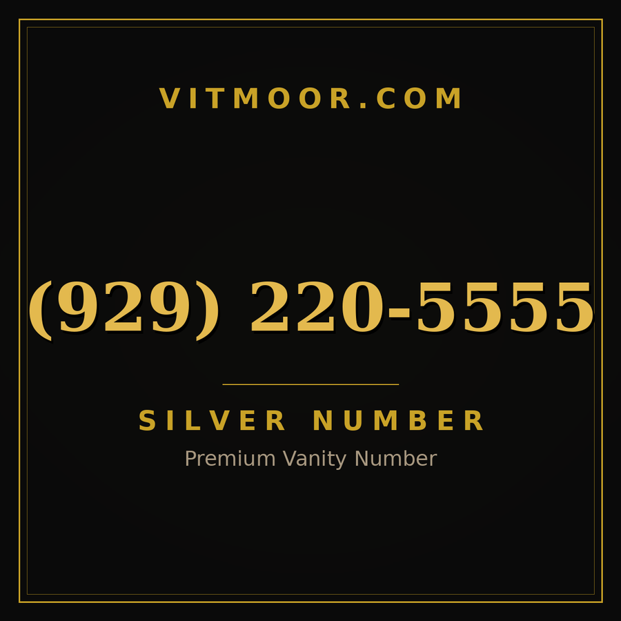 VITMOOR Silver premium number (929) 220-5555