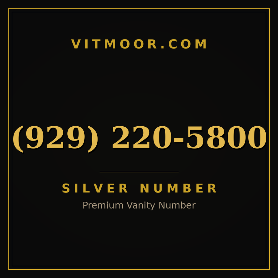 VITMOOR Silver premium number (929) 220-5800
