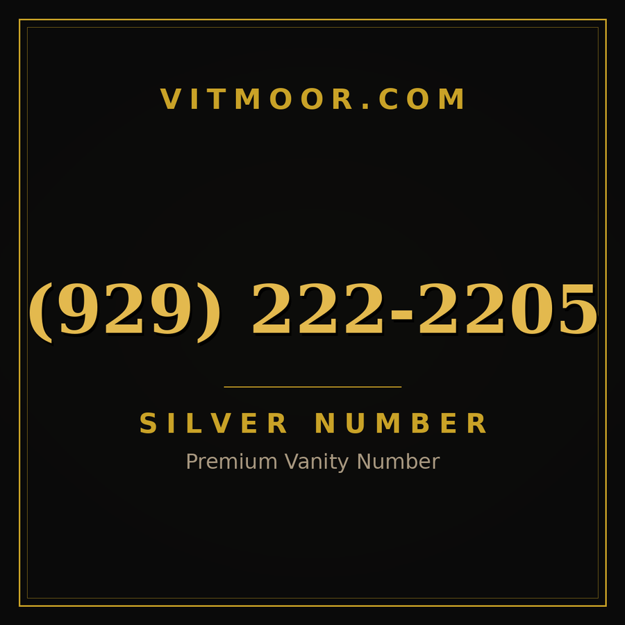 VITMOOR Silver premium number (929) 222-2205